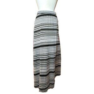 Cocomo Womens Long Skirt / Dress Small Black & White Striped Comfortable